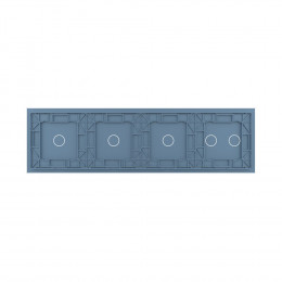 Панель для четырех сенсорных выключателей Livolo, 5 клавиш (2+1+1+1), цвет синий, стекло