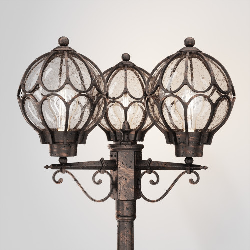 Купить Садово-парковый светильник Via  60W IP44 Золото Антик Maytoni O023FL-03G в rum24.ru фото: 4