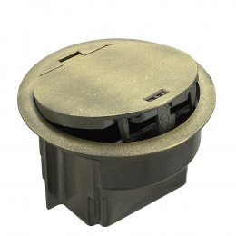 Лючок в пол 4 мод. (2 мод. 45х45 мм.), античная латунь, круглый, металл, IP65 DFB4MZBC