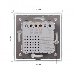 Трехклавишный сенсорный выключатель Livolotouch EU стандарт, 1 пост, цвет белый