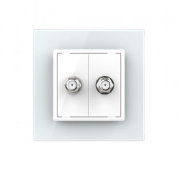 Спутниковая SAT-розетка двойная LIVOLO белая VL-C792ST-11