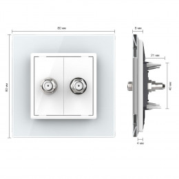 Спутниковая SAT-розетка двойная LIVOLO белая VL-C792ST-11