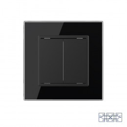 Двухклавишный перекрестный механический выключатель Livolo, 1 пост, цвет черный