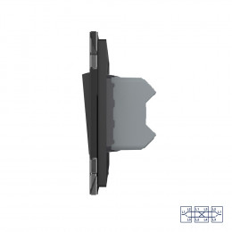 Двухклавишный перекрестный механический выключатель Livolo, 1 пост, цвет черный