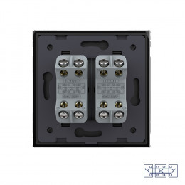 Двухклавишный перекрестный механический выключатель Livolo, 1 пост, цвет черный