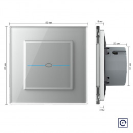 Сенсорный дверной звонок Livolo Quadro 1 клавиша 1 модуль Серый VL-Q701B-15
