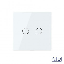 Двухклавишная сенсорная кнопка Livolo 12/24В, 1 пост, Белый VL-C702CH-11