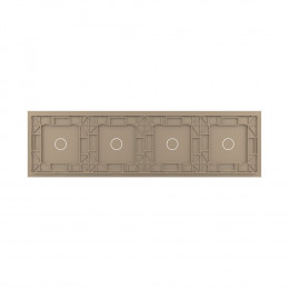 Панель для четырех однолинейных выключателей: 1 + 1 + 1 + 1 Золотая