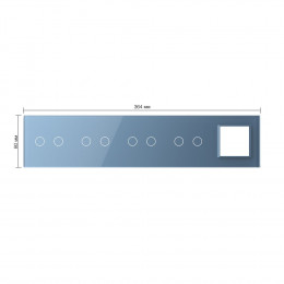 Панель для 4-х сенсорных выключателей и розетки Livolo, 8 клавиш (2+2+2+2), цвет синий, стекло