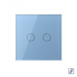 Сенсорный выключатель для жалюзи Livolo 2 клавиши 1 модуль Синий VL-C702W-19