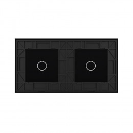 Панель для двух одноклавишных выключателей LIVOLO черная BB-C7-C1/С1-12