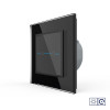 Купить Двухклавишный сенсорный импульсный выключатель Livolo Quadro сухой контакт, 1 пост, цвет черный в rum24.ru