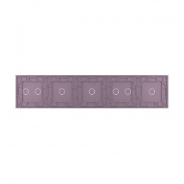 Панель для пяти сенсорных выключателей Livolo, 7 клавиш (1+2+1+1+2), цвет розовый, стекло