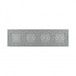 Панель для четырех сенсорных выключателей Livolo, 7 клавиш (2+2+2+1), цвет серый, стекло