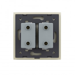 Розетка с двумя USB type-A, блоком питания 5В 2.1А Livolo, 1 пост, цвет жемчужный