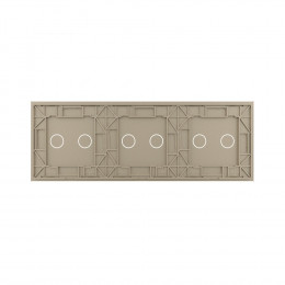 Панель для трех сенсорных выключателей Livolo, 6 клавиш (2+2+2), цвет шампань, стекло