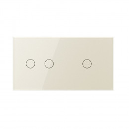 Сенсорный выключатель Livolo 3 клавиши (2-1), 2 поста, цвет жемчужный