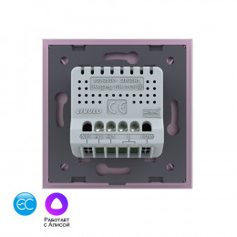 Двухклавишный умный сенсорный выключатель Livolo EC, 1 пост, цвет розовый VL-C702Z2-17