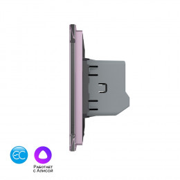 Двухклавишный умный сенсорный выключатель Livolo EC, 1 пост, цвет розовый VL-C702Z2-17
