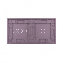 Панель для двух сенсорных выключателей Livolo, 4 клавиши (1+3), цвет розовый, стекло