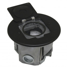 Лючок 2 мод. (1 мод. 45х45 мм.), круглый, антрацит, IP44, (с уст. набором) DFB2ZAN