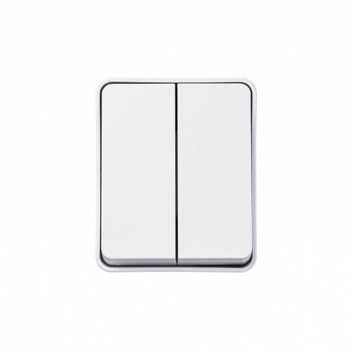 Купить Двухклавишный влагозащищенный выключатель 10А IP54 Systeme Electric AtlasDesign Profi54 белый ATN540151 в rum24.ru фото: 1