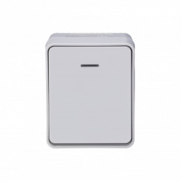 Одноклавишный с подсветкой влагозащищенный выключатель 10А IP54 Systeme Electric AtlasDesign Profi54 белый ATN540113