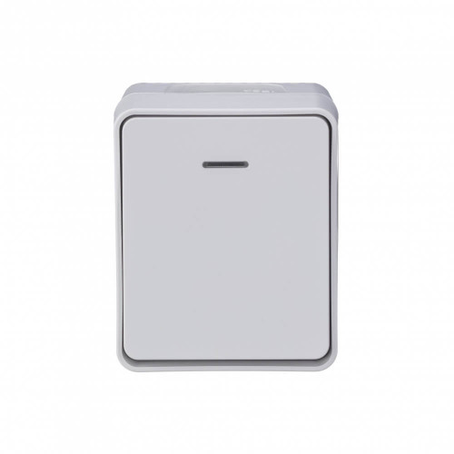 Купить Одноклавишный с подсветкой влагозащищенный выключатель 10А IP54 Systeme Electric AtlasDesign Profi54 белый ATN540113 в rum24.ru фото: 1