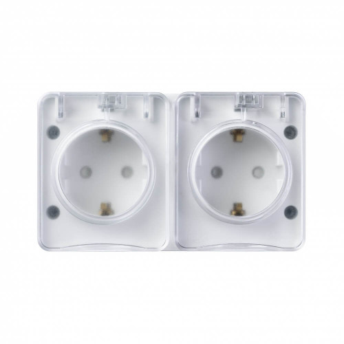 Купить Розетка двойная влагозащищенная AtlasDesign Profi54 Systeme Electric IP54 16А 250B Белый ATN540126 в rum24.ru фото: 2