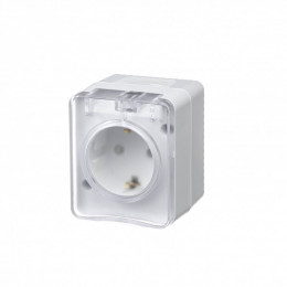 Розетка влагозащищенная System Electric AtlasDesign Profi54 16А 250В белая матовая ATN540145