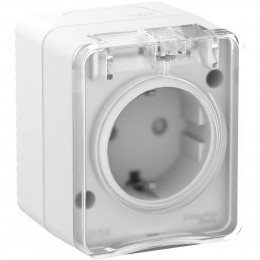 Розетка влагозащищенная System Electric AtlasDesign Profi54 16А 250В белая матовая ATN540145