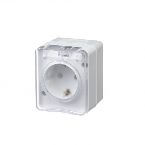 Купить Розетка влагозащищенная System Electric AtlasDesign Profi54 16А 250В белая матовая ATN540145 в rum24.ru фото: 1