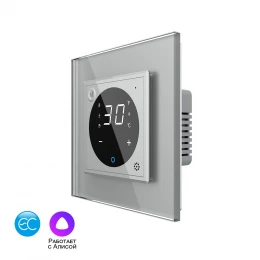 Умный терморегулятор пола Livolo EC 16А, сенсорное управление, датчик воздуха, 1 пост, цвет серый VL-C7FQ1Z2-2IPS23